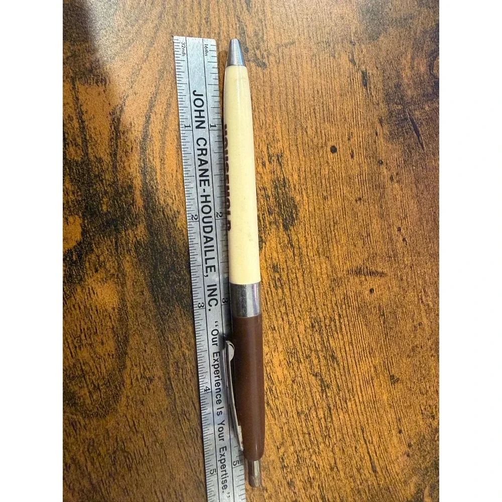Vintage Household Bank FSB Advertising Pen Brown Cream Mid Century‎ Collectible